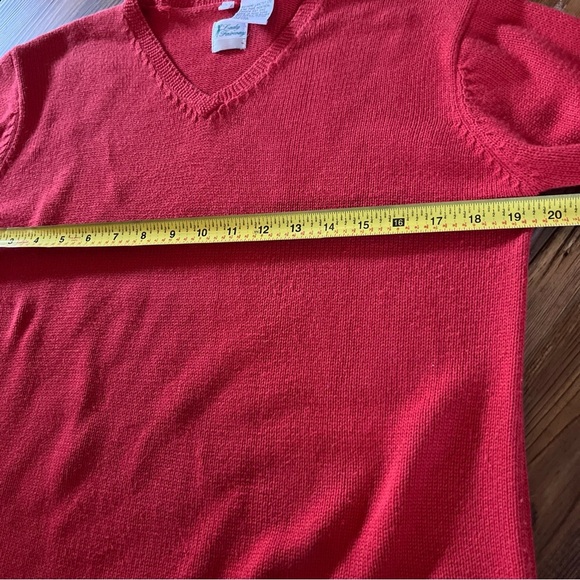 Lady Fairway Pullover Sweater Women’s S Red Hem Accent Knit V-Neck Soft - Picture 11 of 13